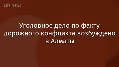 Уголовное дело по факту дорожного конфликта возбуждено в Алматы
