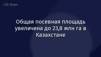 Общая посевная площадь увеличена до 23,8 млн га в Казахстане