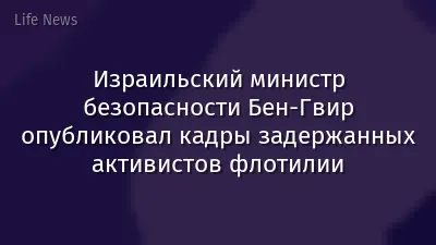 Израильский министр безопасности Бен-Гвир опубликовал кадры задержанных активистов флотилии