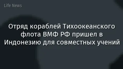 Отряд кораблей Тихоокеанского флота ВМФ РФ пришел в Индонезию для совместных учений