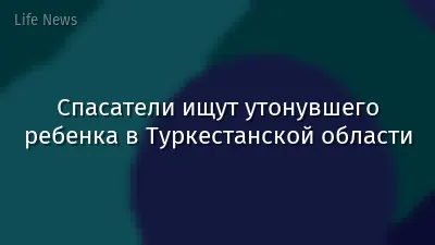 Спасатели ищут утонувшего ребенка в Туркестанской области