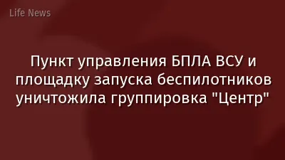 Пункт управления БПЛА ВСУ и площадку запуска беспилотников уничтожила группировка "Центр"