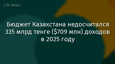 Бюджет Казахстана недосчитался 335 млрд тенге ($709 млн) доходов в 2025 году