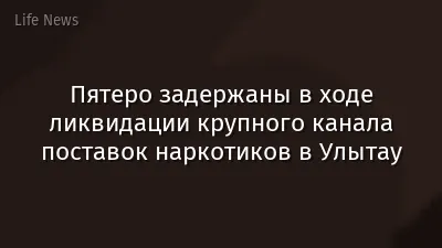 Пятеро задержаны в ходе ликвидации крупного канала поставок наркотиков в Улытау