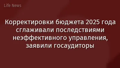 Корректировки бюджета 2025 года сглаживали последствиями неэффективного управления, заявили госаудиторы