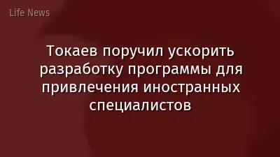 Токаев поручил ускорить разработку программы для привлечения иностранных специалистов