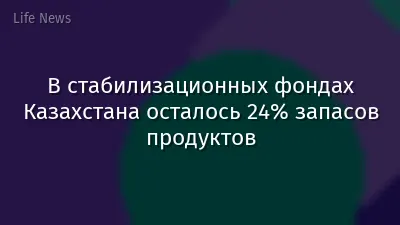 В стабилизационных фондах Казахстана осталось 24% запасов продуктов