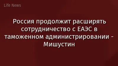 Россия продолжит расширять сотрудничество с ЕАЭС в таможенном администрировании - Мишустин