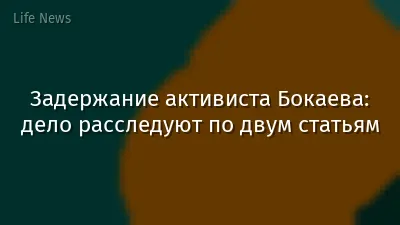 Задержание активиста Бокаева: дело расследуют по двум статьям