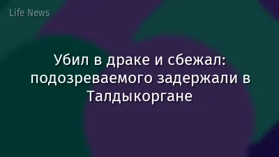 Убил в драке и сбежал: подозреваемого задержали в Талдыкоргане