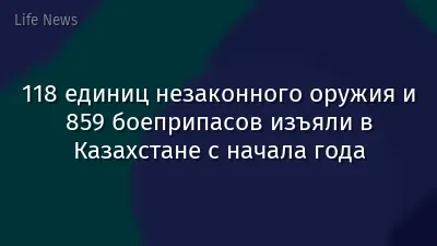118 единиц незаконного оружия и 859 боеприпасов изъяли в Казахстане с начала года