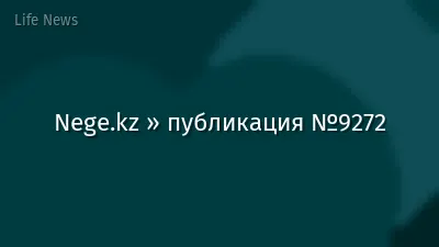 Nege.kz » публикация №9272