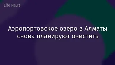 Аэропортовское озеро в Алматы снова планируют очистить