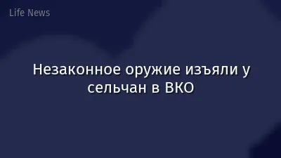 Незаконное оружие изъяли у сельчан в ВКО