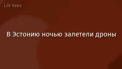 В Эстонию ночью залетели дроны