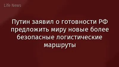 Путин заявил о готовности РФ предложить миру новые более безопасные логистические маршруты
