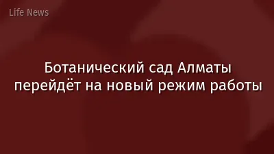 Ботанический сад Алматы перейдёт на новый режим работы