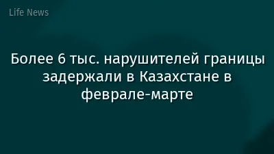 Более 6 тыс. нарушителей границы задержали в Казахстане в феврале-марте