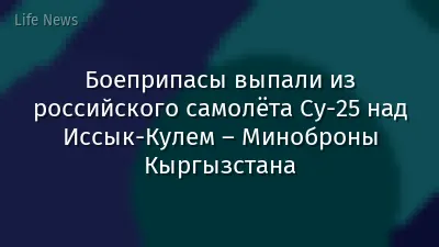 Боеприпасы выпали из российского самолёта Су-25 над Иссык-Кулем – Миноброны Кыргызстана