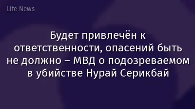 Будет привлечён к ответственности, опасений быть не должно – МВД о подозреваемом в убийстве Нурай Серикбай