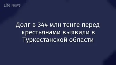 Долг в 344 млн тенге перед крестьянами выявили в Туркестанской области