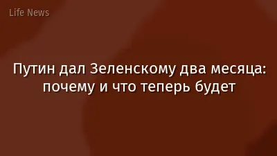 Путин дал Зеленскому два месяца: почему и что теперь будет