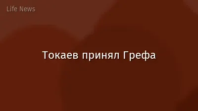 Токаев принял Грефа