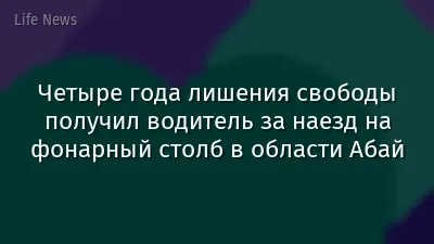 Четыре года лишения свободы получил водитель за наезд на фонарный столб в области Абай