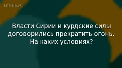 Власти Сирии и курдские силы договорились прекратить огонь. На каких условиях?