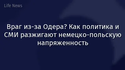 Враг из-за Одера? Как политика и СМИ разжигают немецко-польскую напряженность