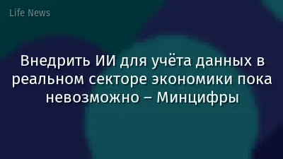 Внедрить ИИ для учёта данных в реальном секторе экономики пока невозможно – Минцифры