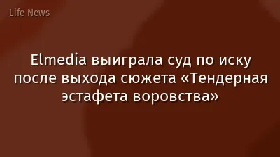 Elmedia выиграла суд по иску после выхода сюжета «Тендерная эстафета воровства»