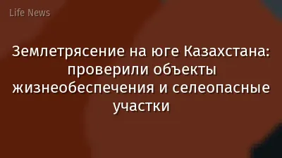 Землетрясение на юге Казахстана: проверили объекты жизнеобеспечения и селеопасные участки