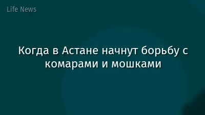 Когда в Астане начнут борьбу с комарами и мошками