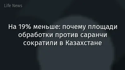 На 19% меньше: почему площади обработки против саранчи сократили в Казахстане