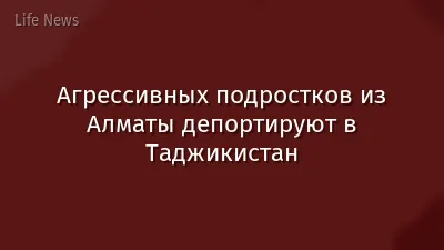 Агрессивных подростков из Алматы депортируют в Таджикистан