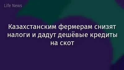 Казахстанским фермерам снизят налоги и дадут дешёвые кредиты на скот