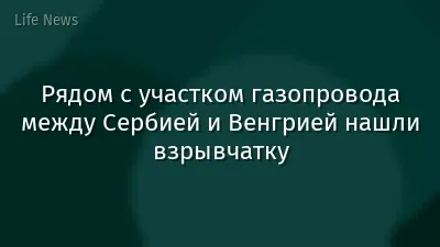 Рядом с участком газопровода между Сербией и Венгрией нашли взрывчатку