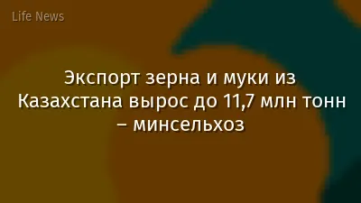 Экспорт зерна и муки из Казахстана вырос до 11,7 млн тонн – минсельхоз