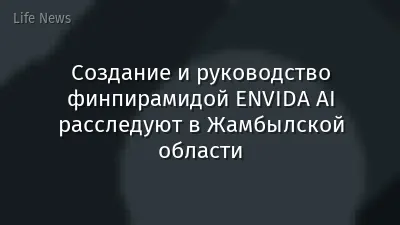 Создание и руководство финпирамидой ENVIDA AI расследуют в Жамбылской области