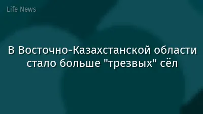 В Восточно-Казахстанской области стало больше "трезвых" сёл
