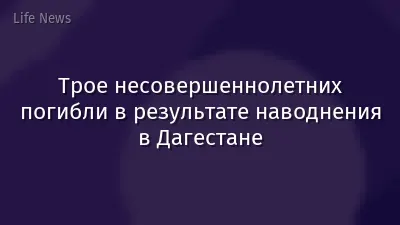 Трое несовершеннолетних погибли в результате наводнения в Дагестане