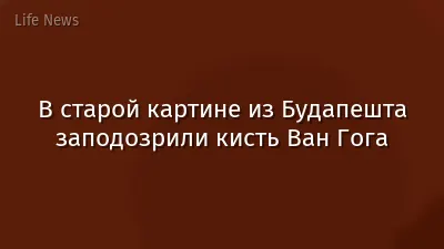 В старой картине из Будапешта заподозрили кисть Ван Гога