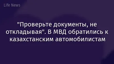 "Проверьте документы, не откладывая". В МВД обратились к казахстанским автомобилистам