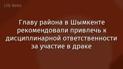Главу района в Шымкенте рекомендовали привлечь к дисциплинарной ответственности за участие в драке