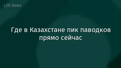 Где в Казахстане пик паводков прямо сейчас
