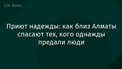 Приют надежды: как близ Алматы спасают тех, кого однажды предали люди