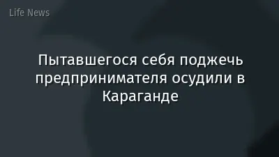Пытавшегося себя поджечь предпринимателя осудили в Караганде