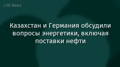 Казахстан и Германия обсудили вопросы энергетики, включая поставки нефти