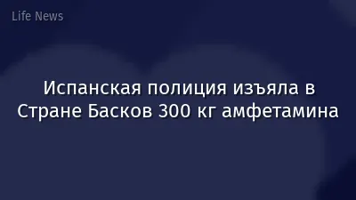 Испанская полиция изъяла в Стране Басков 300 кг амфетамина
